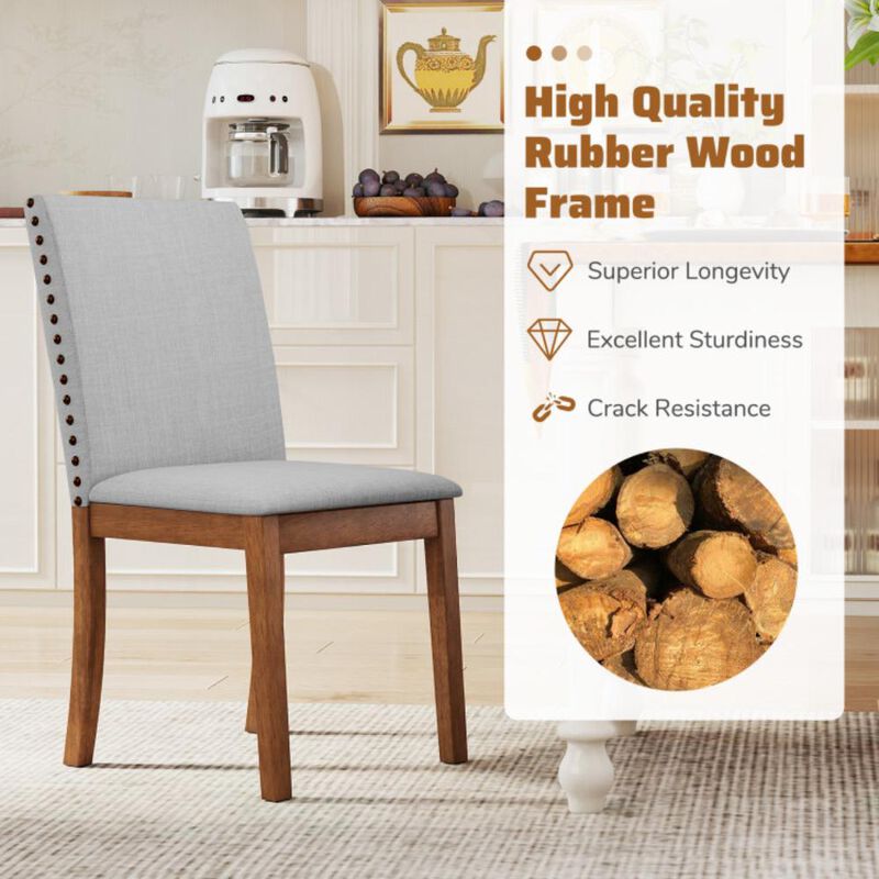 Hivvago Set of 2 Upholstered Dining Chairs with Padded Seat for Living Room