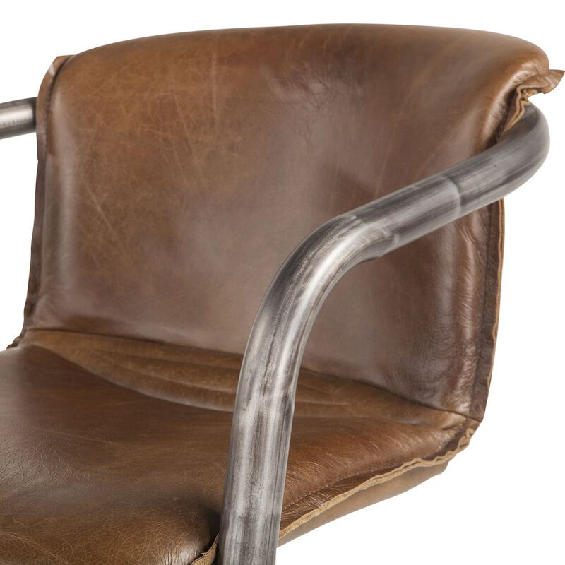 World Interiors Chiavari Leather Dining Chair in Chestnut