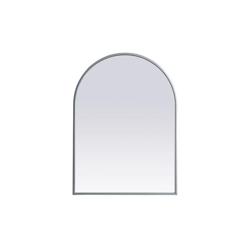Elegant Decor Metal Frame Arch Mirror 22x30 Inch in Silver