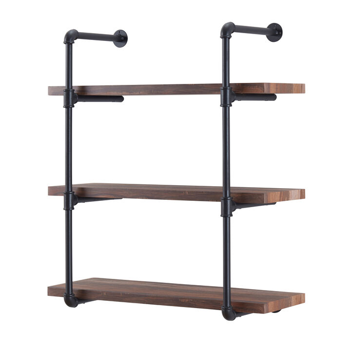 Three Tier Industrial Pipe Wall Shelf