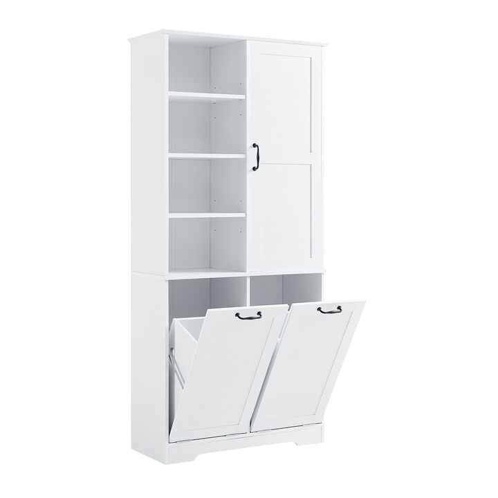 Merax Bathroom Storage Cabinet with Tilt-Out Laundry Hamper