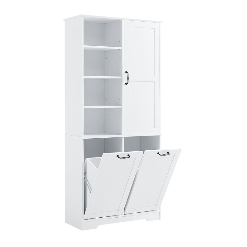 Merax Bathroom Storage Cabinet with Tilt-Out Laundry Hamper