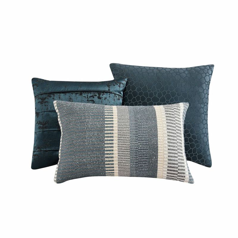 Blue Textured 9 pc Queen image number 4