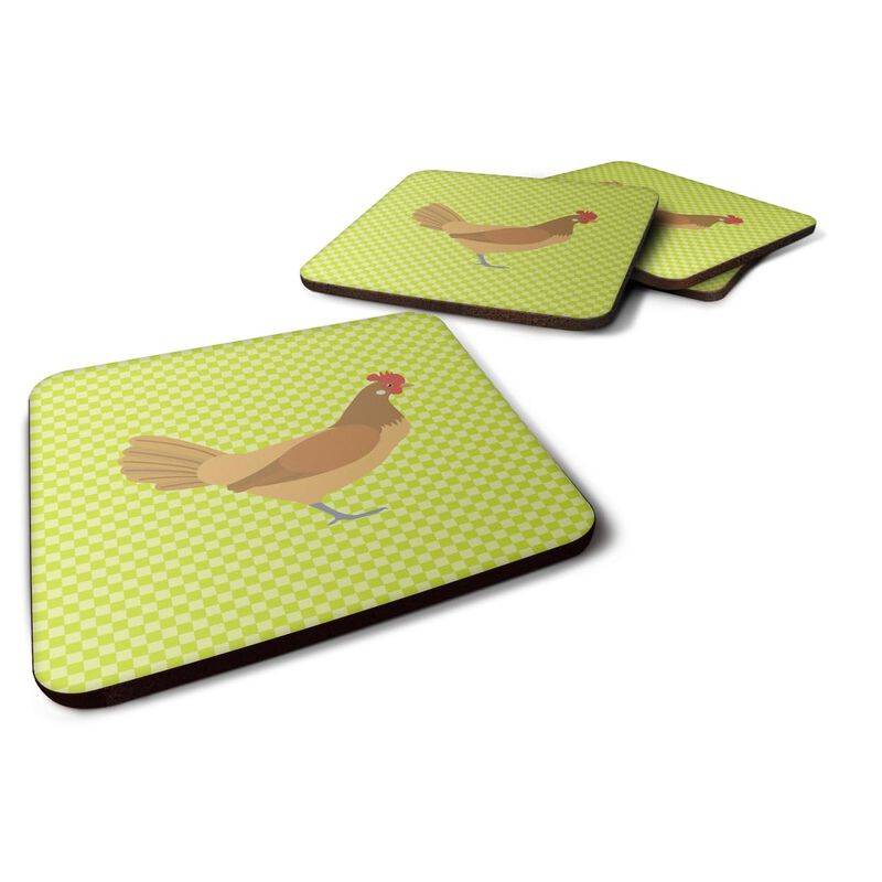 Caroline's Treasures Frisian Friesian Chicken Green Decorative coasters, 3.5, Multicolor
