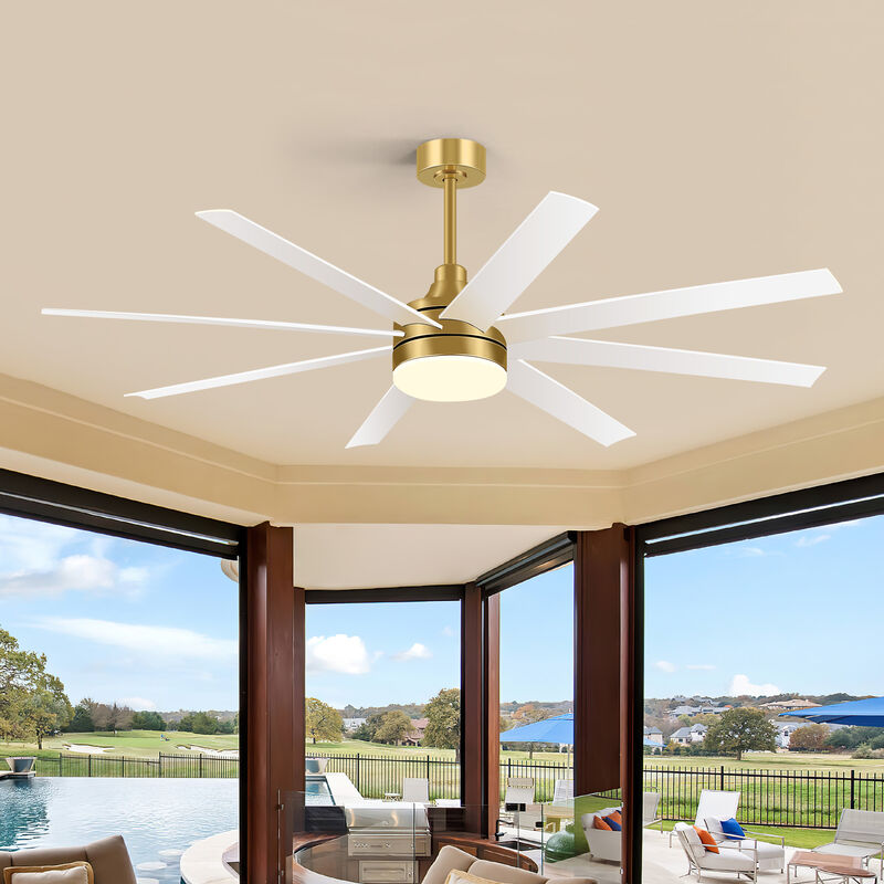 Breezary 65" LED Ceiling Fan with Light, 8 Blade, 6 Speed DC Motor, Remote Control image number 8