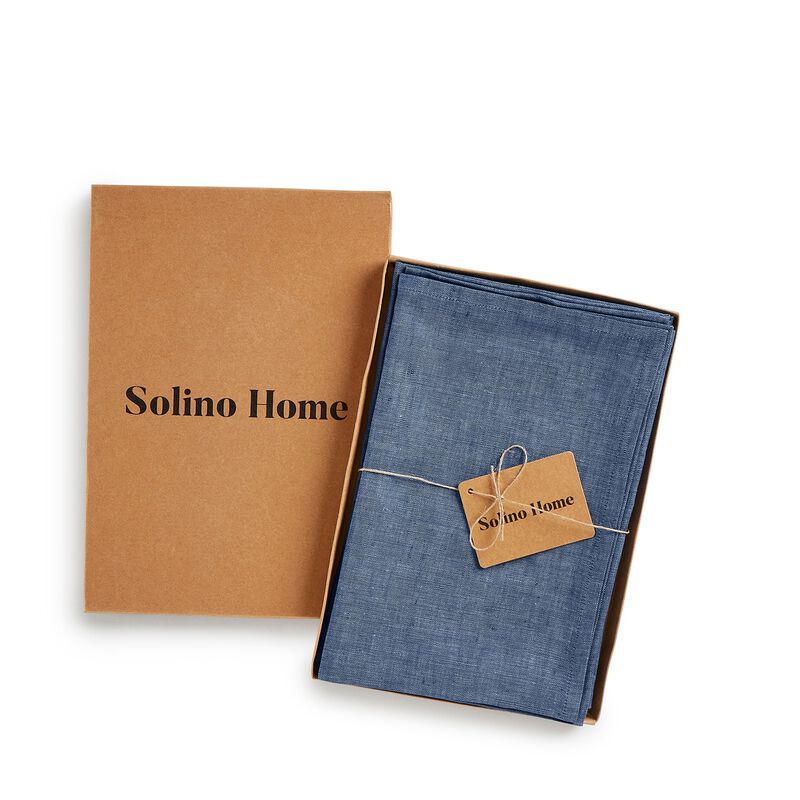 Solino Home Athena 100% Linen Dinner Napkins &ndash; Set of 4, 20 x 20 in, Machine Washable, Holiday and Everyday Dining