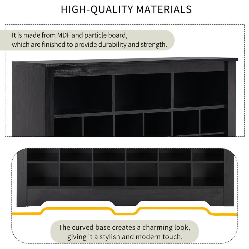 Merax Sleek Design Cubby Console Shoe Cabinet