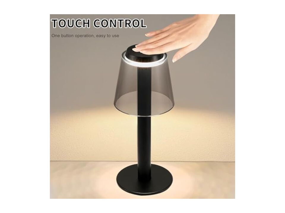 Cordless Rechargeable LED Table Lamp Metal Battery Operated Outdoor Portable