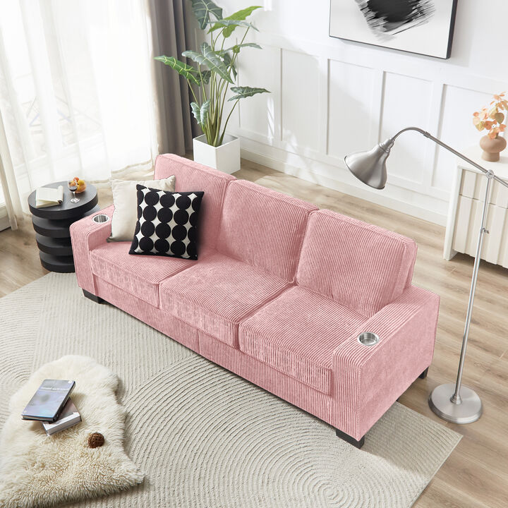 TATEUS Fabric sofa,Modern Compressed Couch,3-Seater Sofa