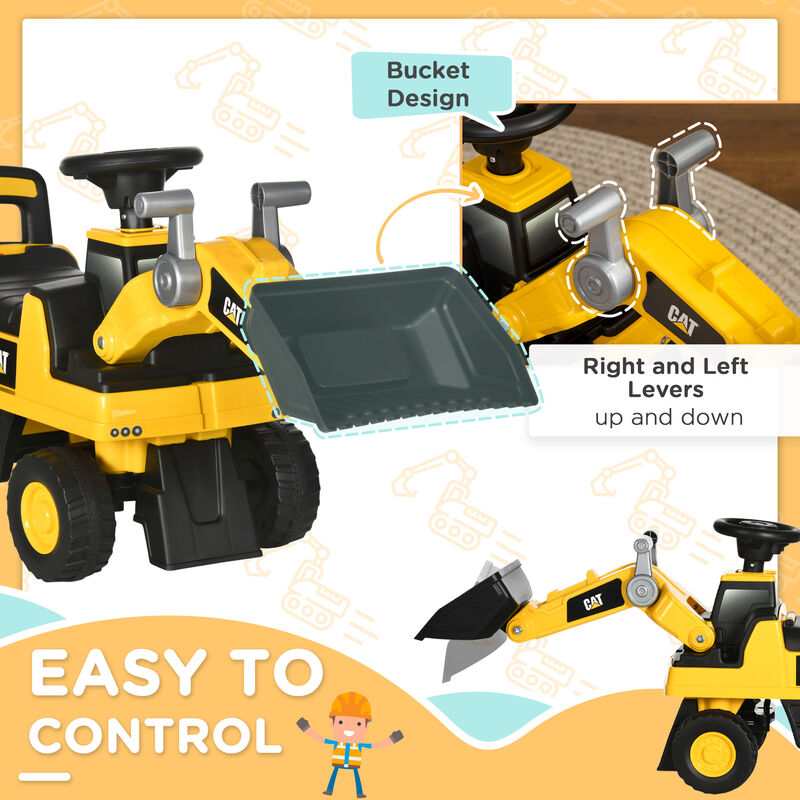 BreeBe Caterpillar CAT Ride On Excavator Toy with Storage image number 4