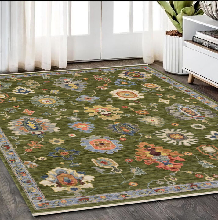 HomeRoots Oriental Area Rug With Fringe