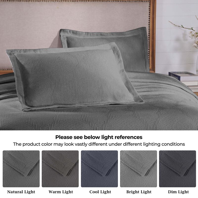 Soft Cotton Matelasse Bedspread Set, Lightweight Textured Bedding image number 2