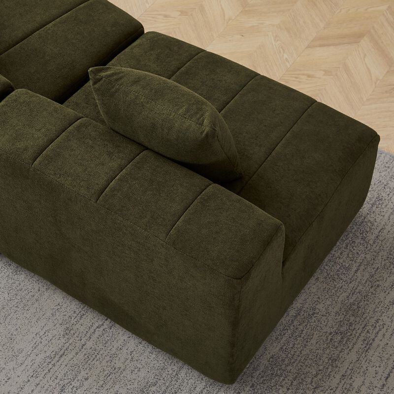 Figkos Morden Chenille curved sectional sofa image number 5