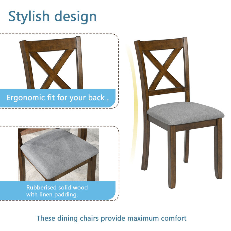 Riflil 5‑Piece Farmhouse Dining Set image number 5