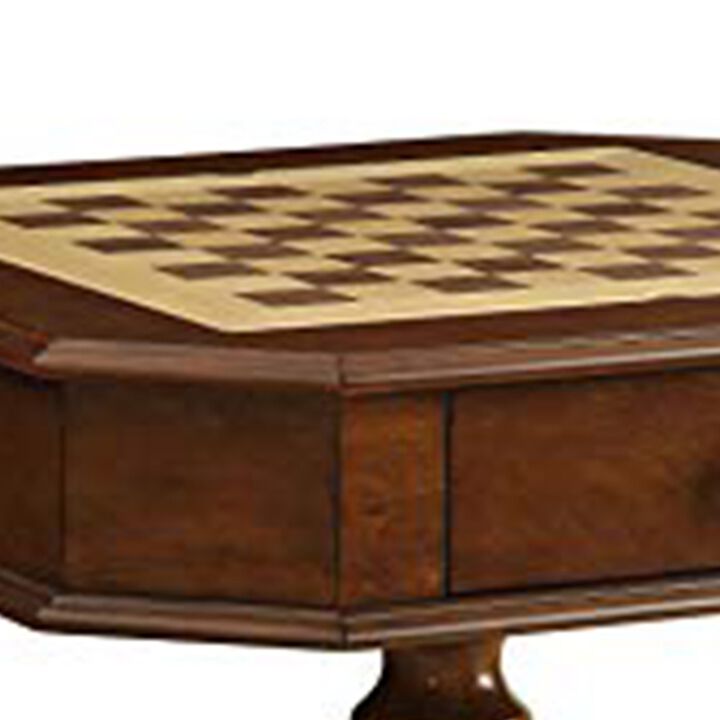 Modish Game Table, Cherry - Benzara