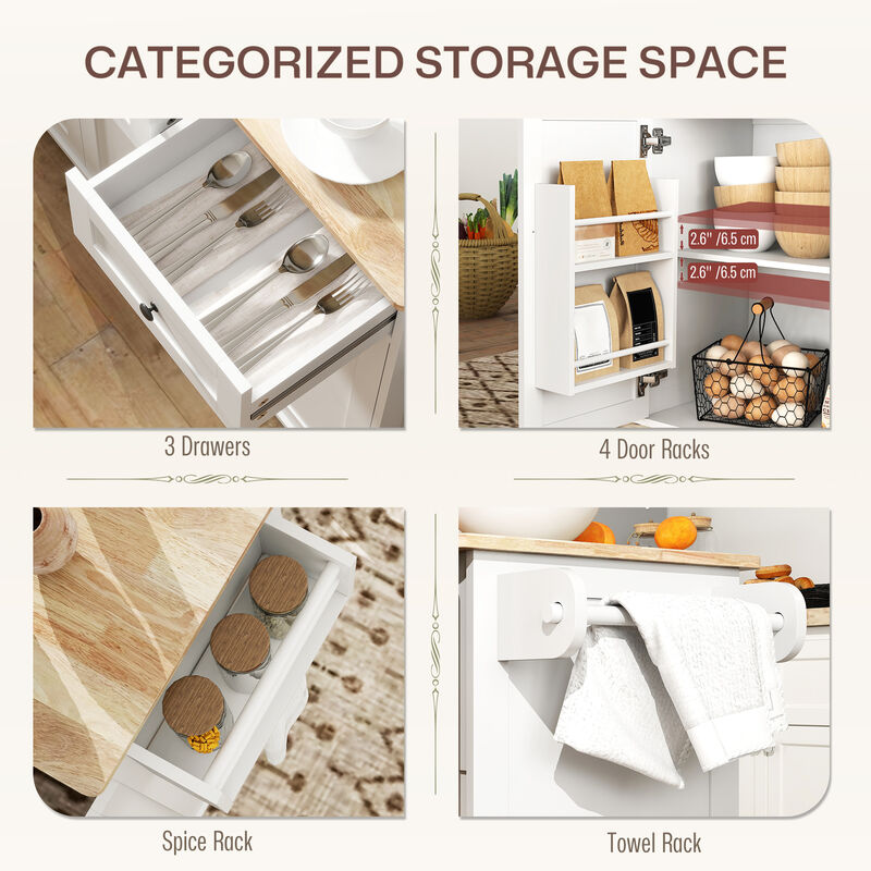 Wooden Kitchen Storage Island & Cabinet &ndash; Adjustable Shelves for Home Organization image number 1