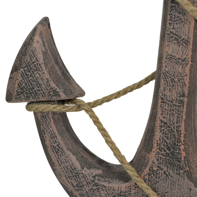Natural Brown Finish Ship Anchor and Rope Nautical Wall Hanging image number 2