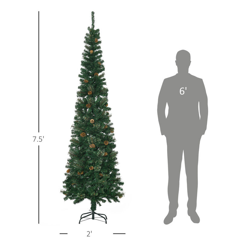 BreeBe 7.5FT Artificial Christmas Tree with Metal Base and Realistic Branches image number 2