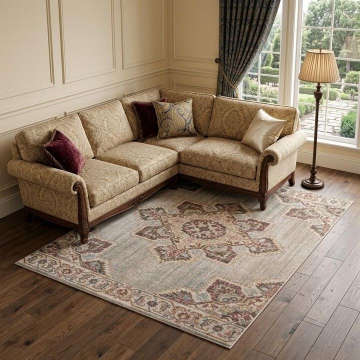 HomeRoots Medallion Round Rug