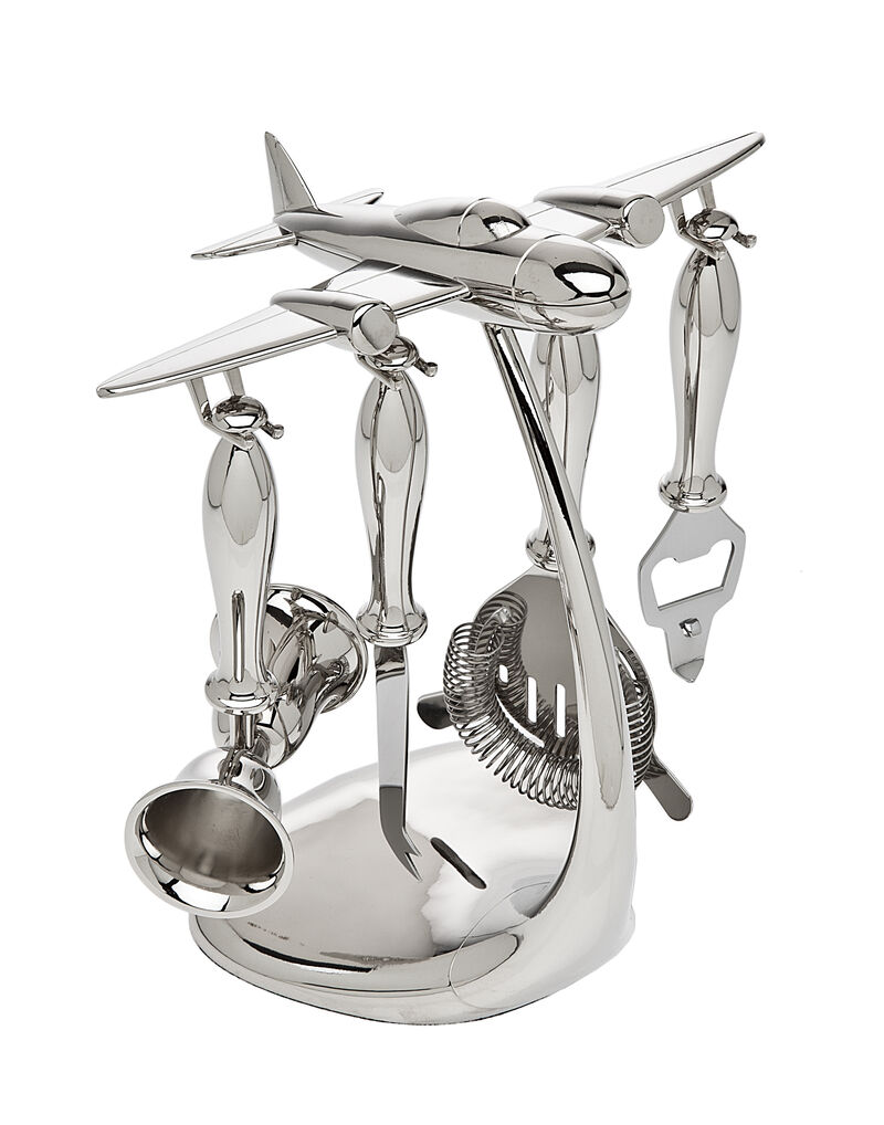 Airplane 5 Piece Bar Tool Set with Stand