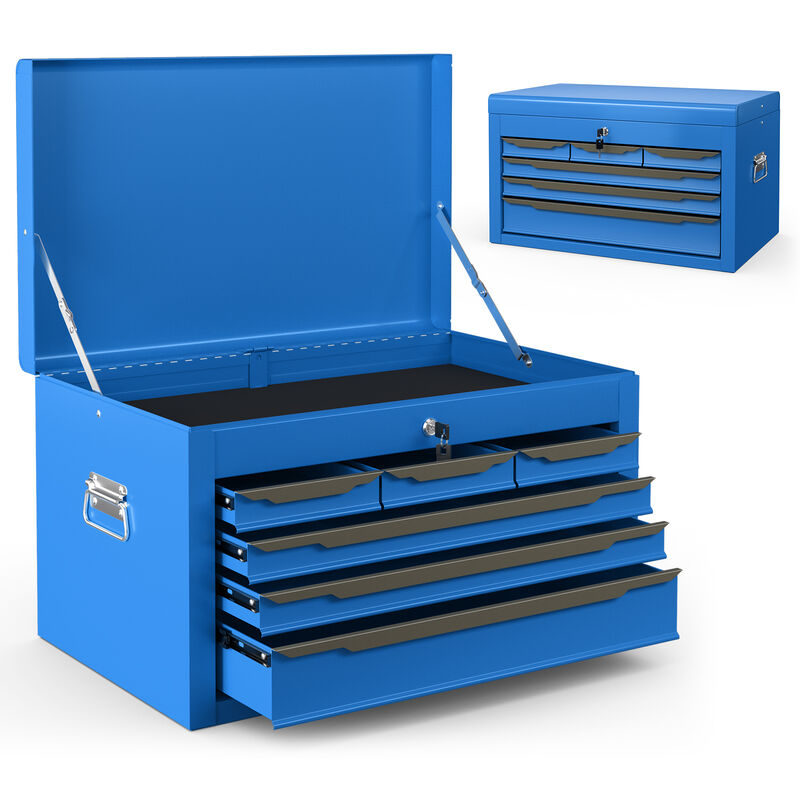 Tool Chest Storage Cabinet with Lockable Drawers and Lift-Top Lid for Garage or Warehouse