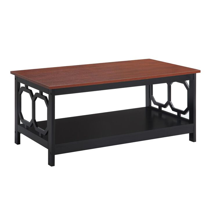 Convience Concept, Inc. Omega Coffee Table with Shelf Cherry/Black