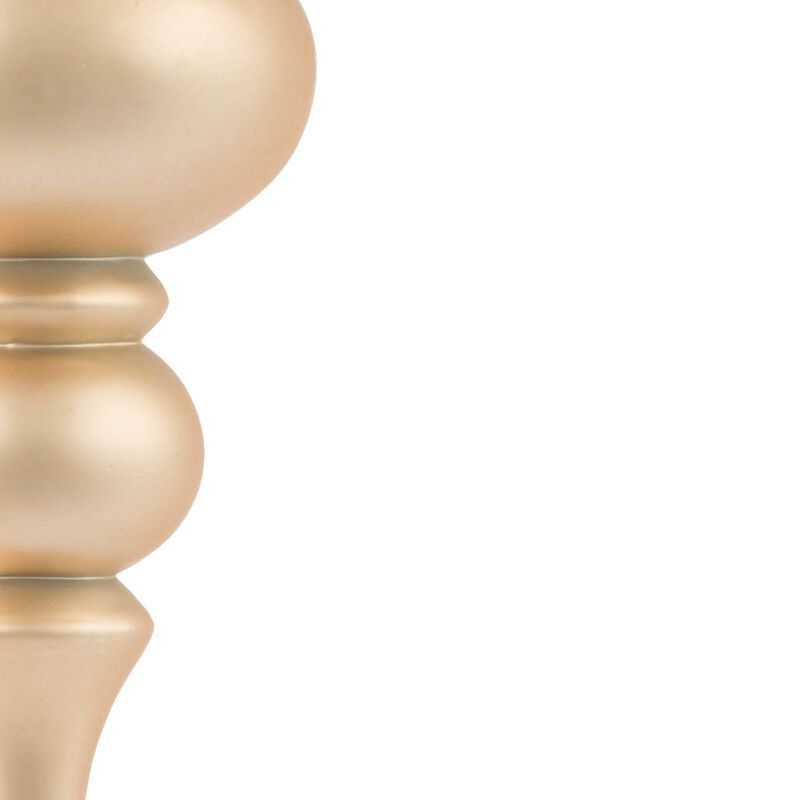 Vickerman 7" 4-Finish Finial Ornament, Shatterproof Plastic Christmas Tree Decoration, 8 Pack, Cafe Latte Shiny, Matte, Glitter and Sequin Finishes image number 2