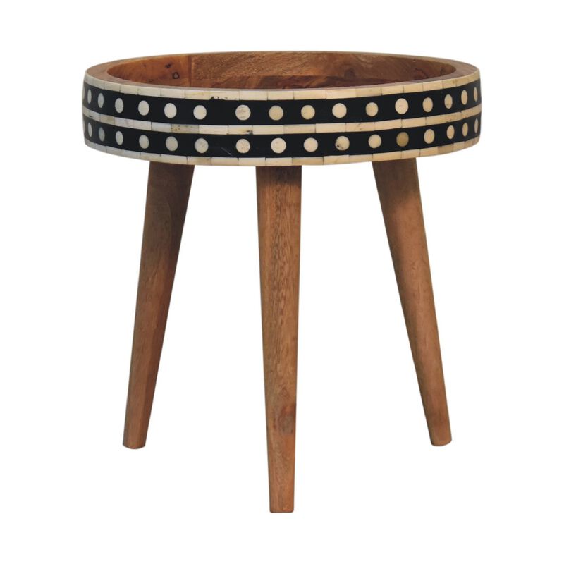 Artisan Furniture Solid Wood Mini Pattern Nordic End Table , Brown image number 0