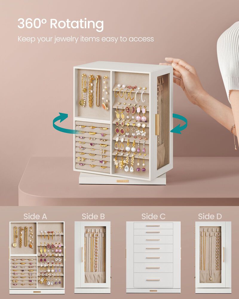 360&deg; Rotating Jewelry Box &ndash; Elegant and Convenient Organizer for Easy Access