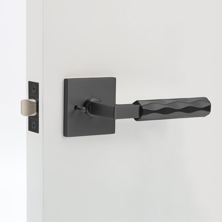 Hailey Modern Bed/Bath Interior Door Handle with Square Rosette and Concealed Screws (Privacy)
