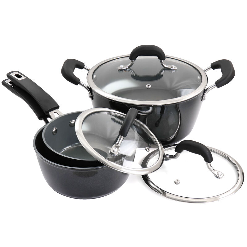 Kenmore 12 Piece Ceramic Coated Aluminum Cookware Set in Black image number 1