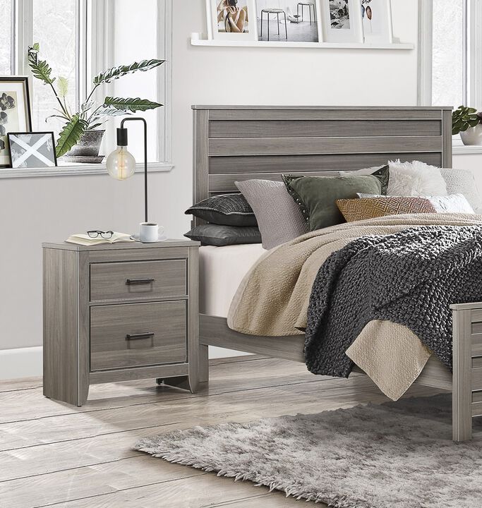 Dark Gray Finish Transitional Look 1pc Nightstand Industrial Rustic Modern Style Bedroom Furniture