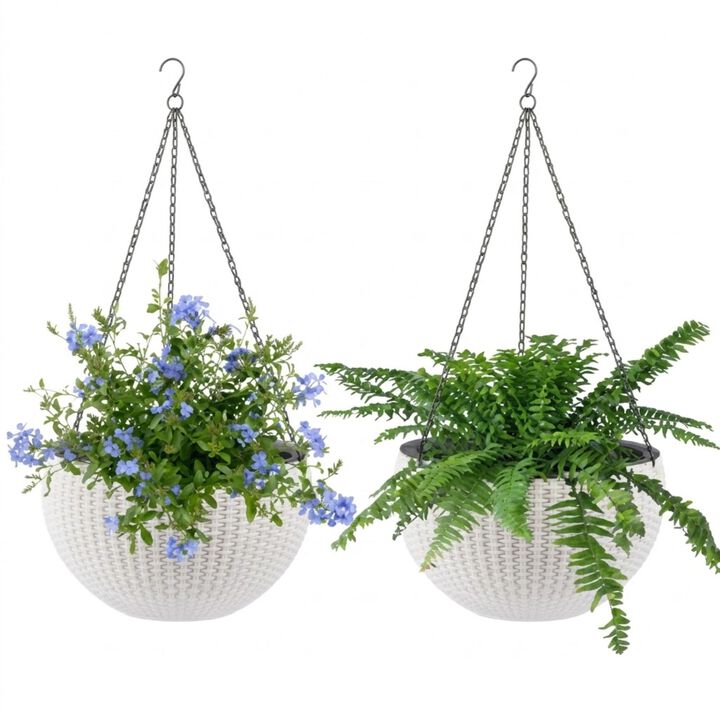 WOW PIONEER Self-Watering Hanging Planter Large Capacity Root-Rot Resistant Water Storage Water Level Indicator