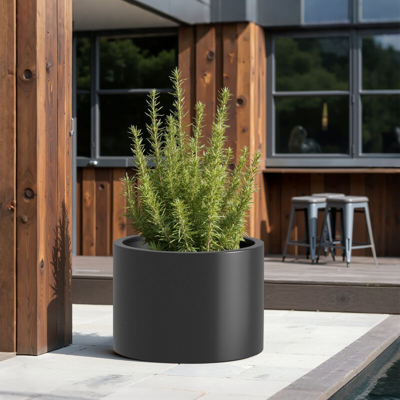 Heavy Duty Corten Steel Round Raised Garden Bed Kit, Black Metal Planter Box