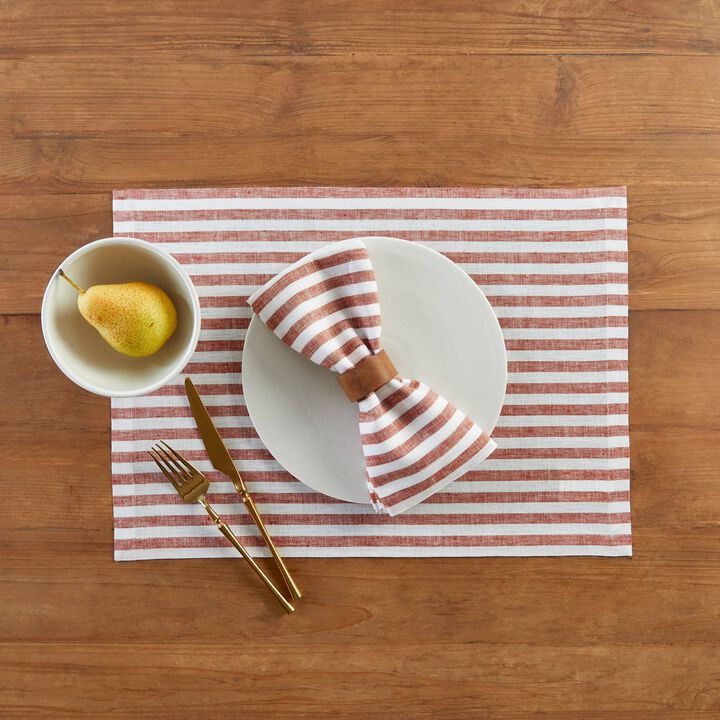 Linen Dinner Napkins - Amalfi Stripe
