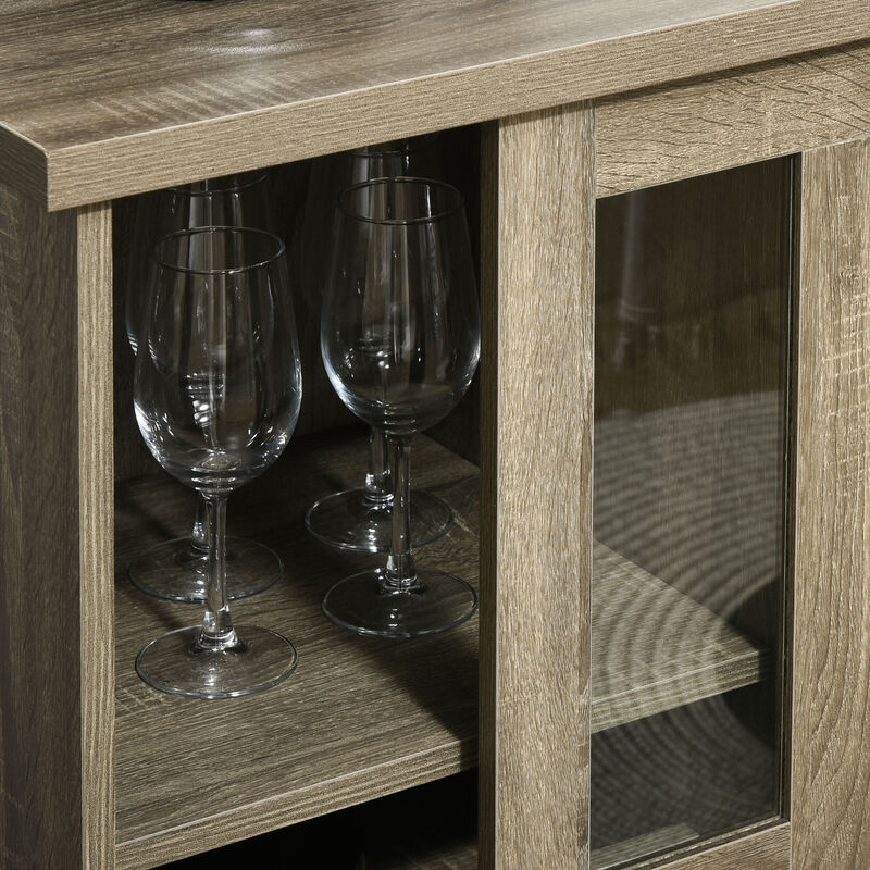 HOMCOM Buffet Cabinet Kitchen Sideboard with Wine Rack Storage Shelf White