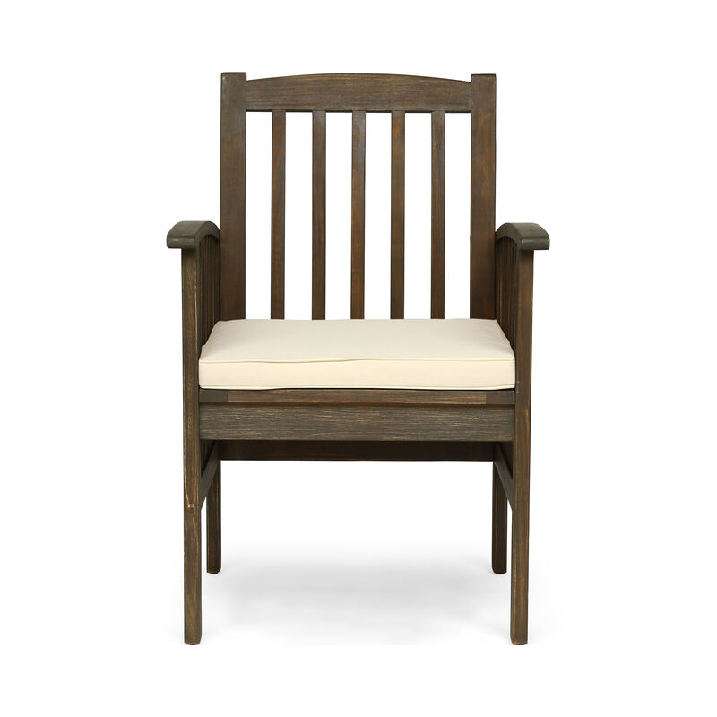Merax 2 Pieces Acacia Wood Dining Chairs for Outdoor Patio