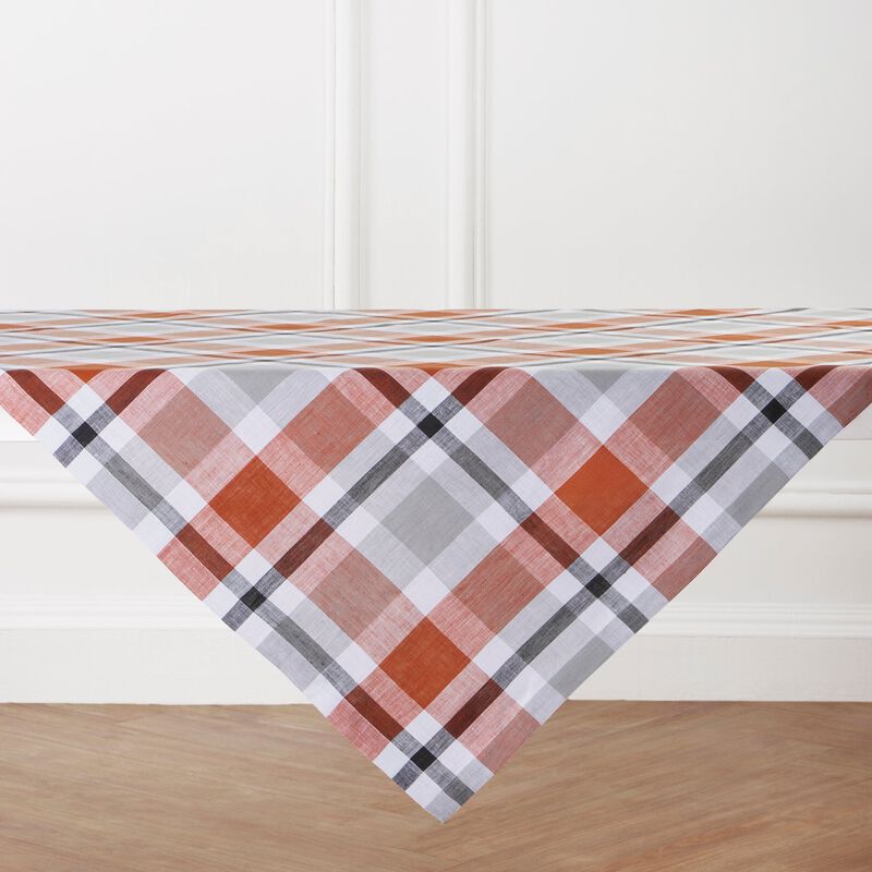Solino Home Fall Buffalo Check 100% Linen Table Throw &ndash; Handcrafted, Machine Washable, Perfect for Holiday and Everyday Dining