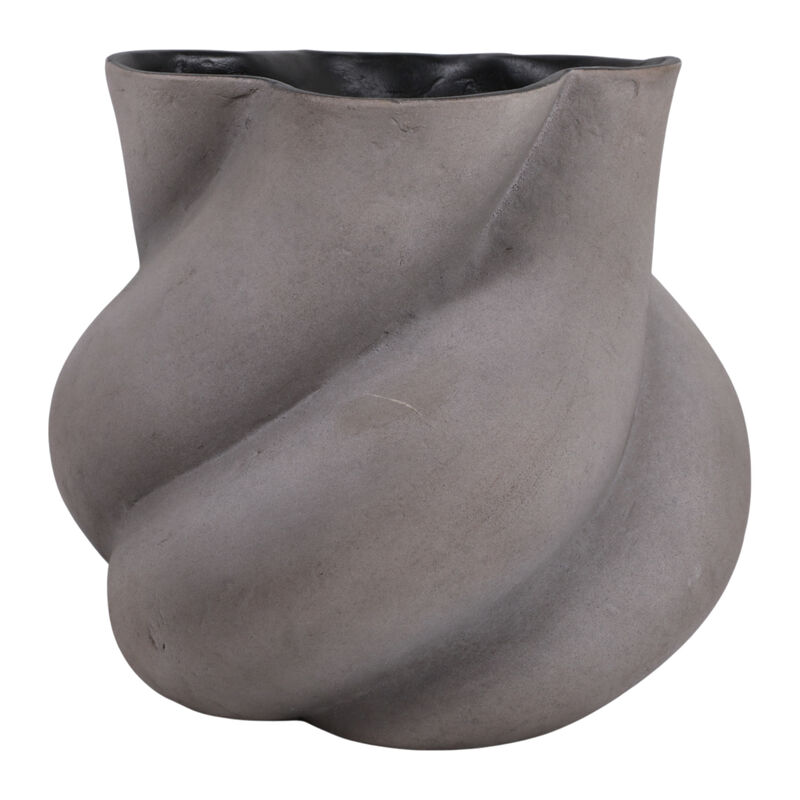 10x10" Distressed Twisted Ecomix Vase, Gray image number 0