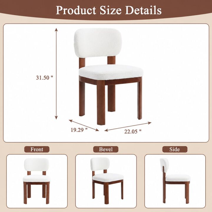 GOODSILO Farmhouse Armless Wooden Dining Chairs Set of 2, Upholstered Fabric Side Seating for Dining Room, Kitchen, Living Room & Caf&eacute;