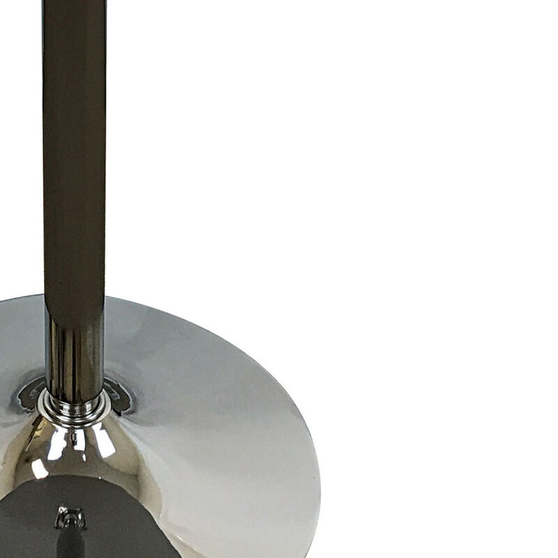 HomeRoots 36" Black and Silver Wood and Metal Pedestal Base Round Top Dining Table