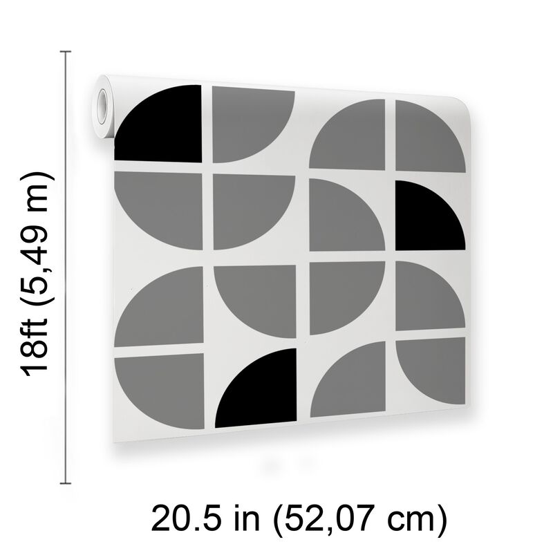 Mod Geo Crescents Peel and Stick Wallpaper image number 1