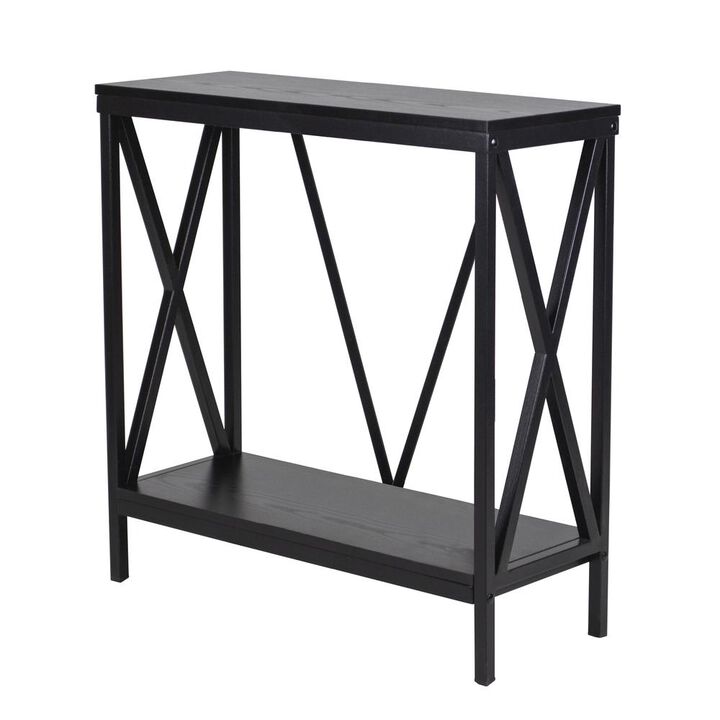 Aquatic Fundamentals 29/37 Gallon Steel X-Frame Aquarium Stand, with lower shelf, Black