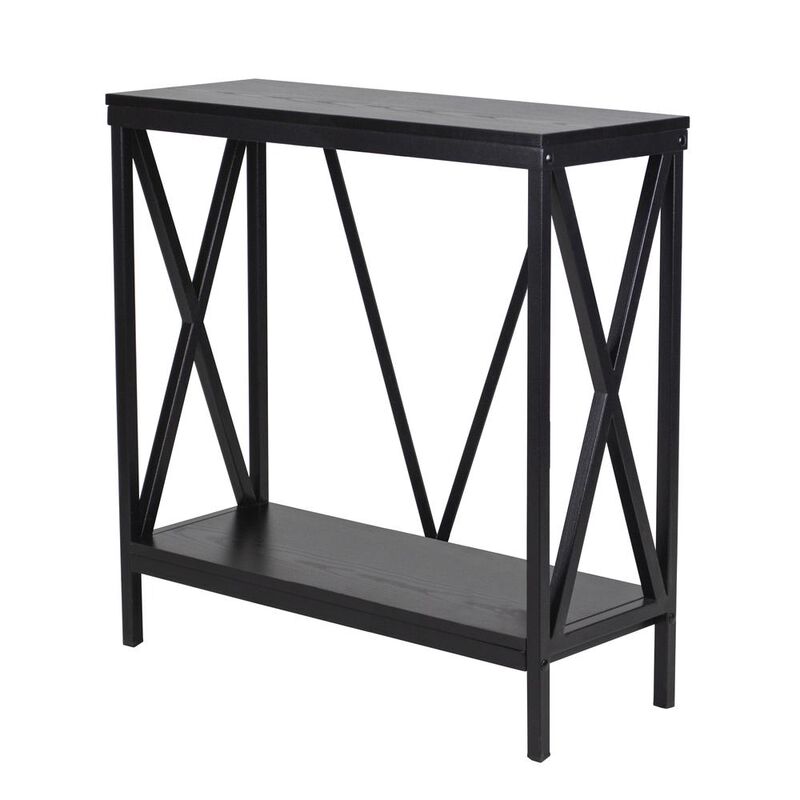 Aquatic Fundamentals 29/37 Gallon Steel X-Frame Aquarium Stand, with lower shelf, Black