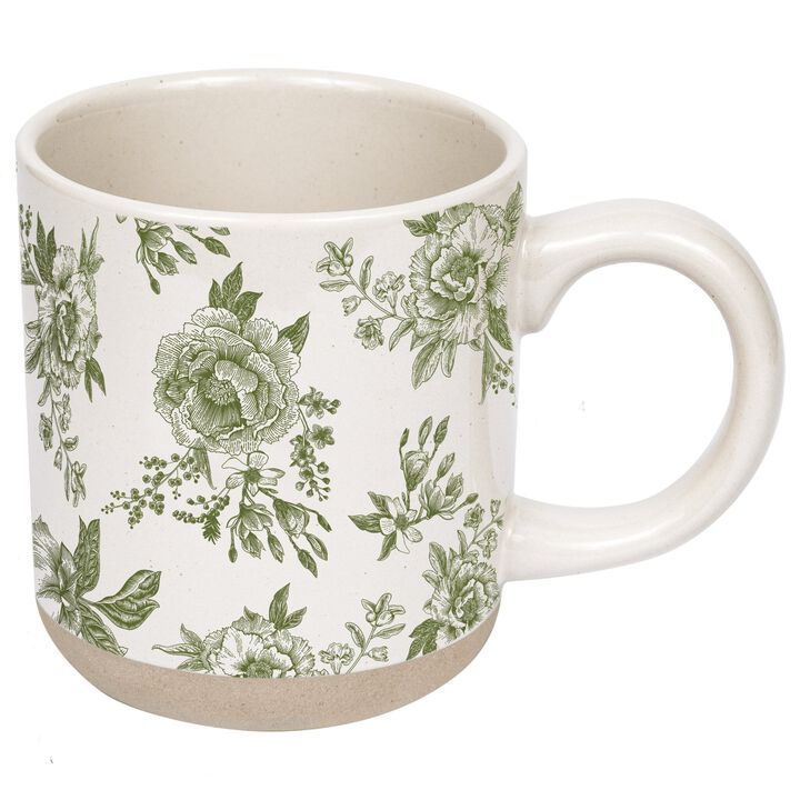 Green Delft 14 oz Stoneware Coffee Mug