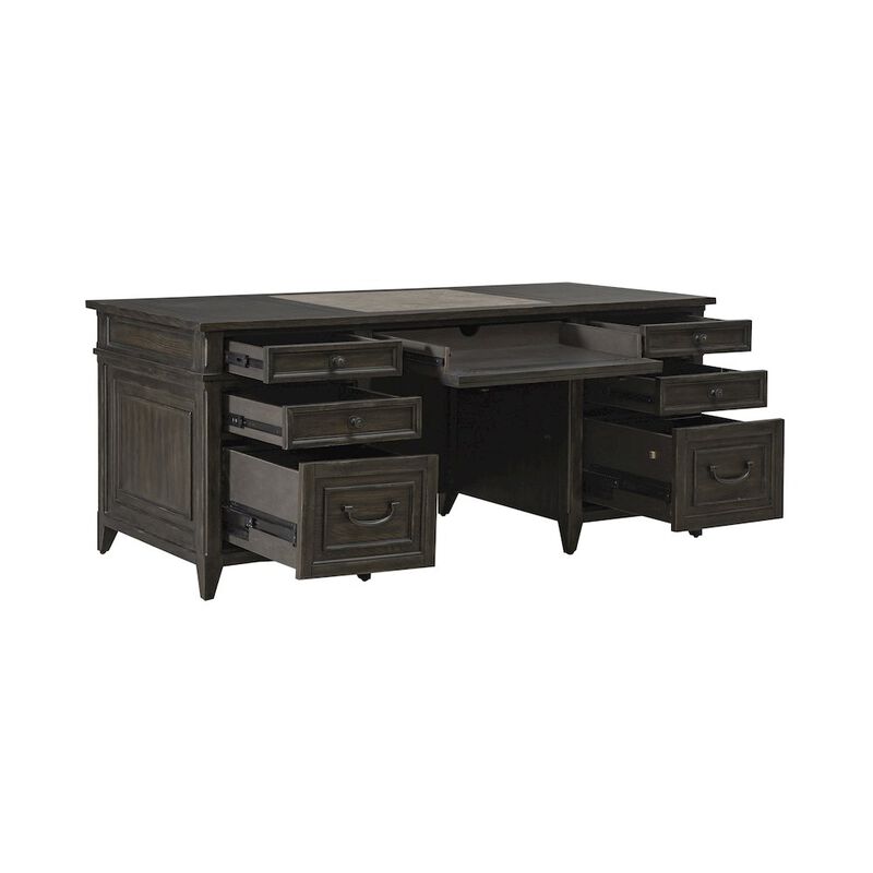 Liberty Furniture Executive Desk in Rubberwood Solids w/ Split Heart White Oak Veneers image number 1