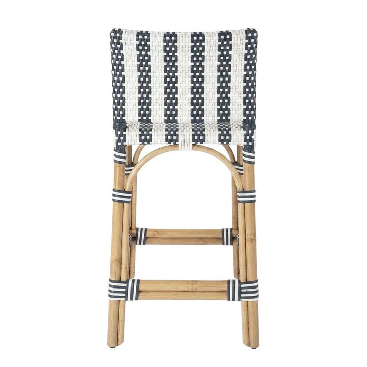 Starlight Canyon Home Rattan Low Back Counter Stool, Transitional Bar Stool for Dining Rooms