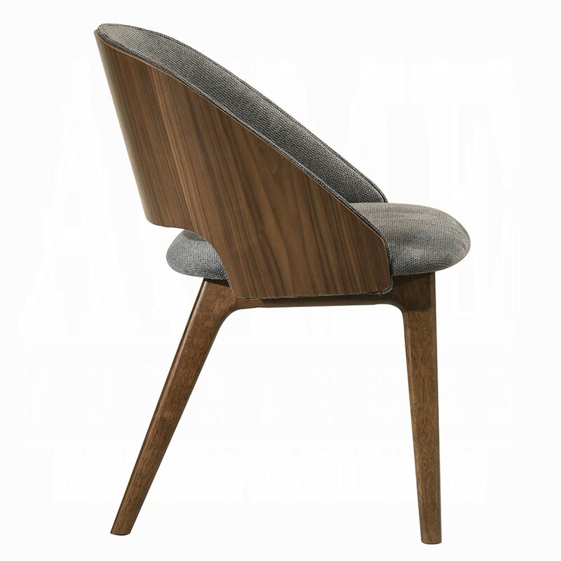 Dio Dining Side Chair Set of 2, Open Cut Curved Back, Walnut Brown image number 4