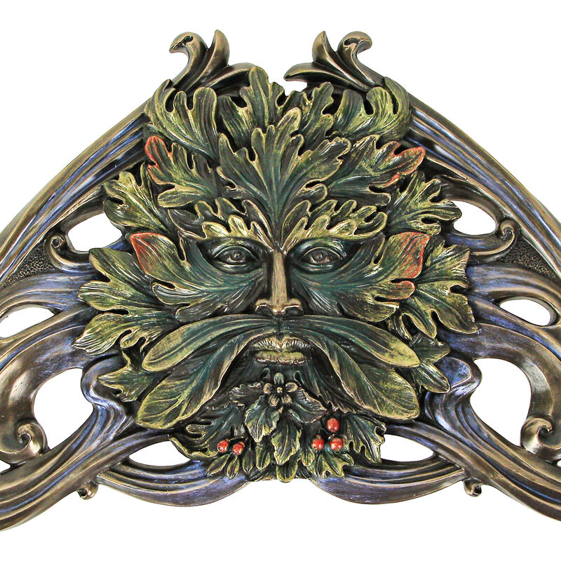 Art Nouveau Style Celtic Greenman Wall Hanging 9.5 Inches Long image number 1