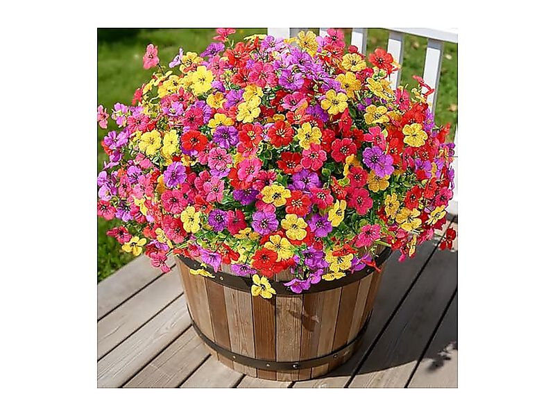 24 Bundles Artificial Flowers Outdoors Decor UV Resistant Silk Faux Daisy Spring image number 2